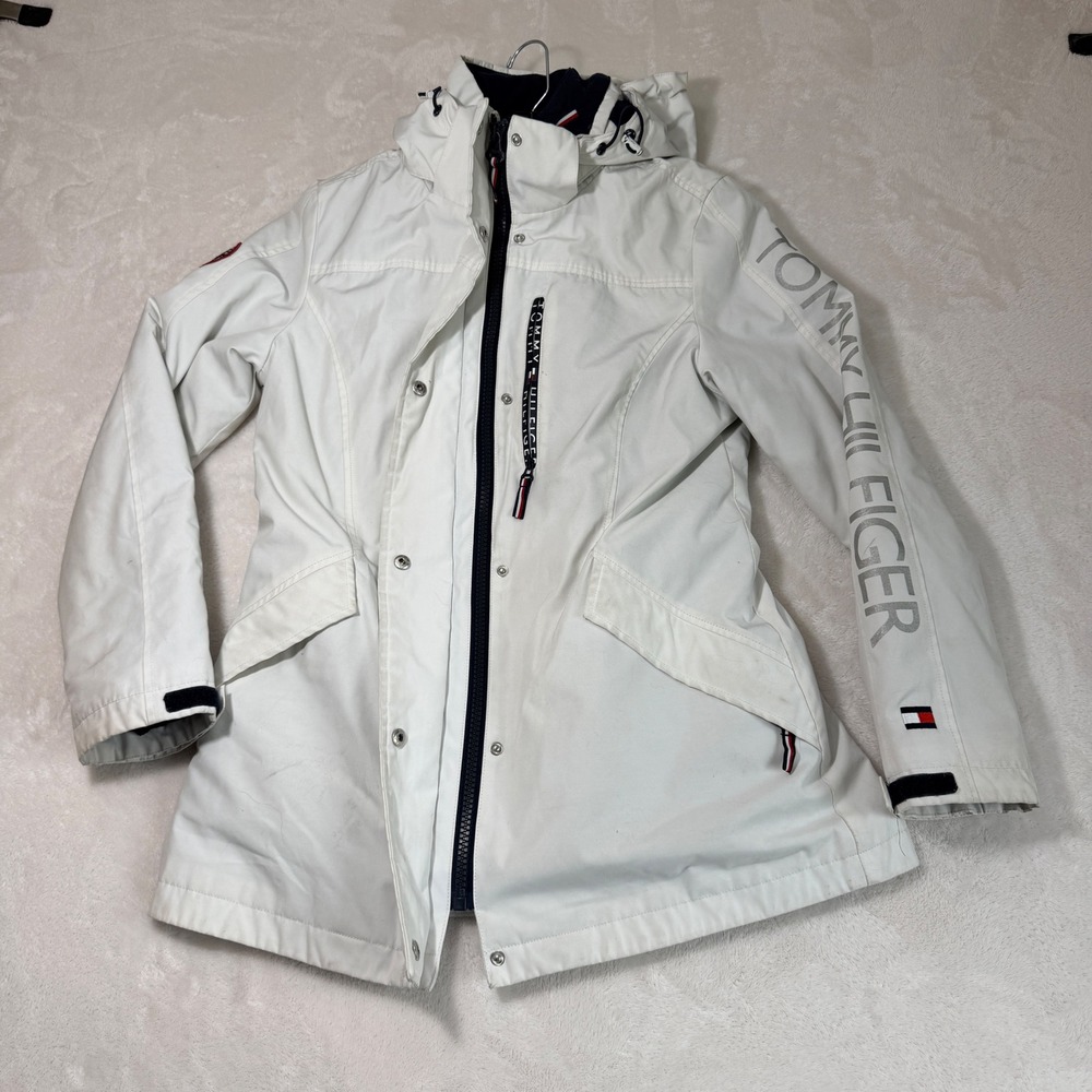 Tommy Hilfiger 3 in 1 All Weather System Jacket Womens S White Hooded Parka